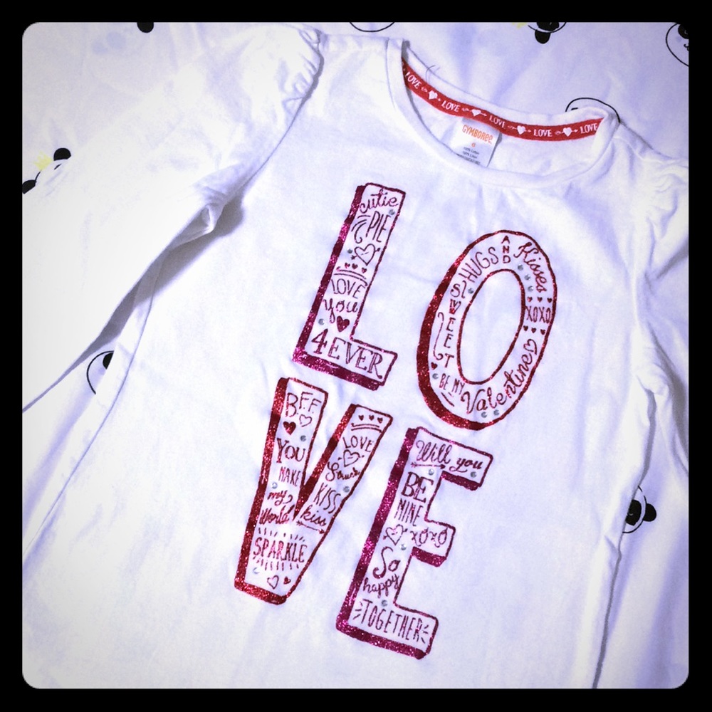 Gymboree LOVE White LS Shirt ❤️